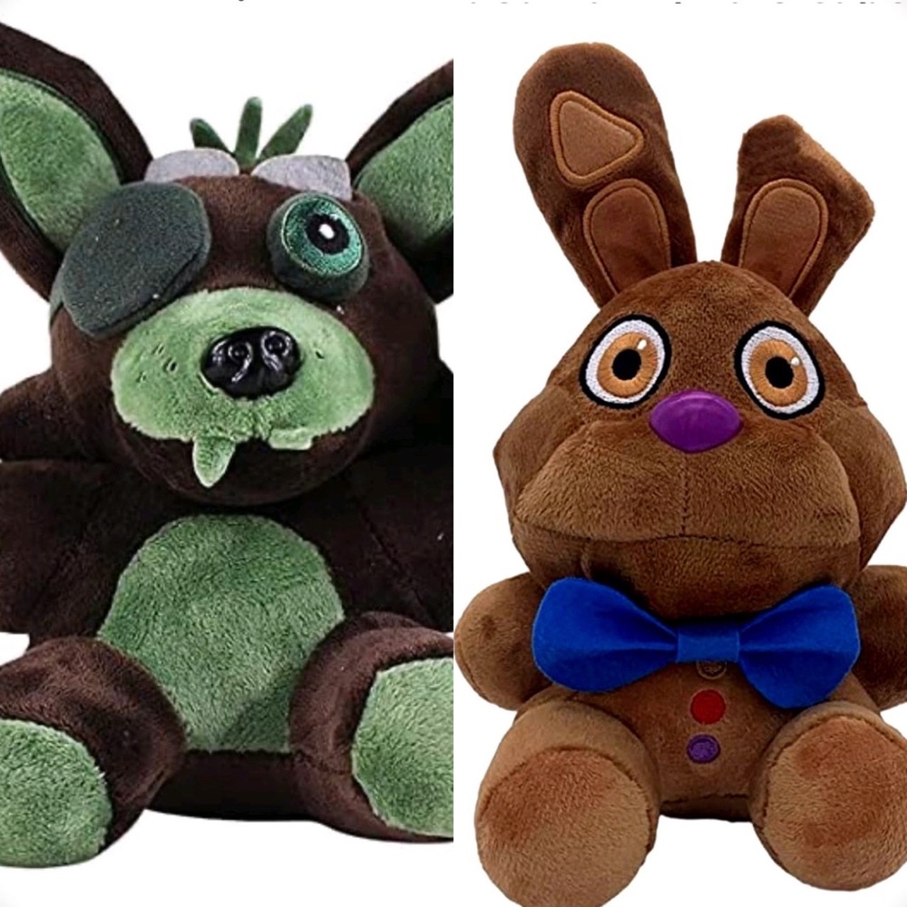 Five Nights at Freddie’s plush 8” Fantom Foxy and Chocolate Bonnie